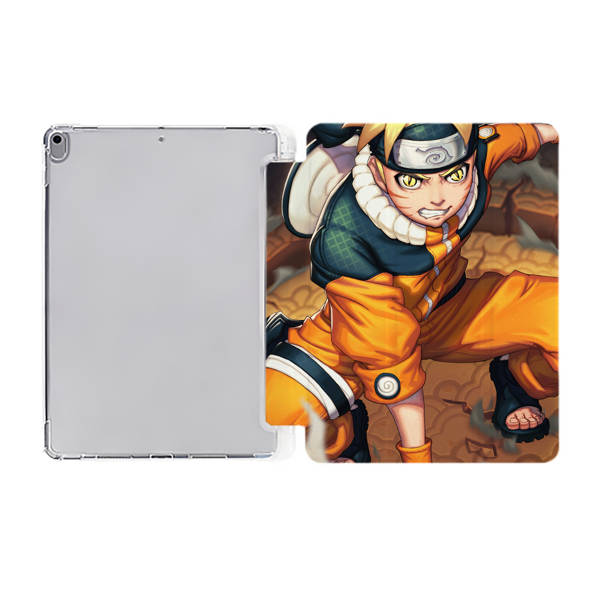 （画像用） NARUTO -ナルト- NARUTO -ナルト- 疾風伝 IPad ケース ペン収納付き 三つ折りスタンド PUレザー×シリコン 対応機種9.5/10.5/10.9インチ